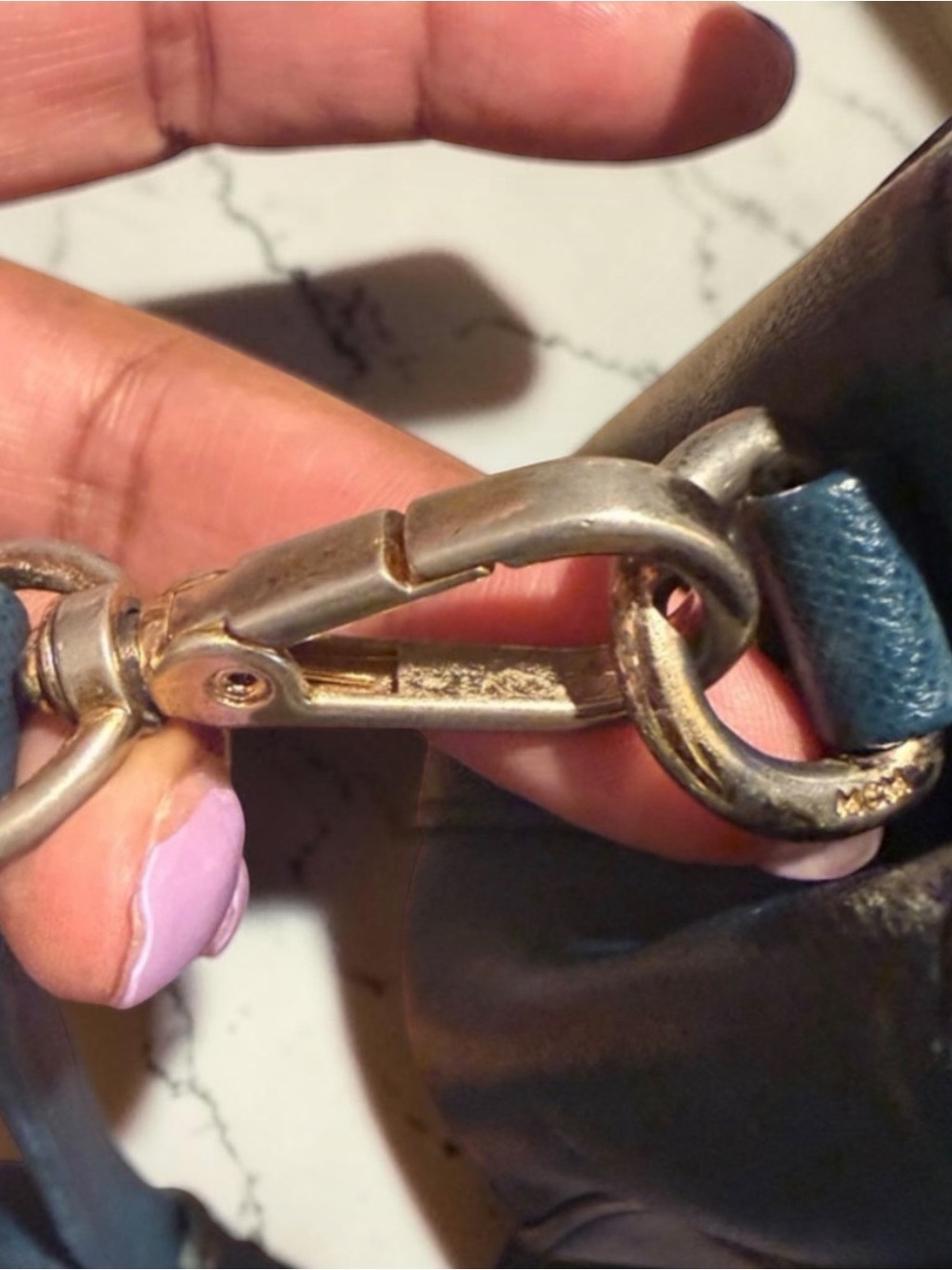 MCM Blue Saffiano Leather Crossbody Bag - Picture 11 of 13